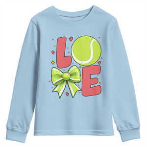 Love With A Tennis Ball Youth Sweatshirt Valentines Day Gift TS12 Light Blue Print Your Wear