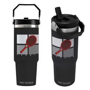 Tennis Obsession Flip Straw Tumbler Vintage Sports Lover Gift TS12 One Size: 30 oz Black Print Your Wear