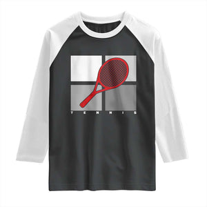 Tennis Obsession Raglan Shirt Vintage Sports Lover Gift TS12 Black White Print Your Wear