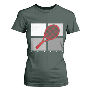 Tennis Obsession T Shirt For Women Vintage Sports Lover Gift TS12 Dark Forest Green Print Your Wear