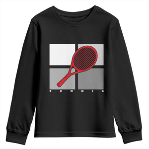 Tennis Obsession Youth Sweatshirt Vintage Sports Lover Gift TS12 Black Print Your Wear