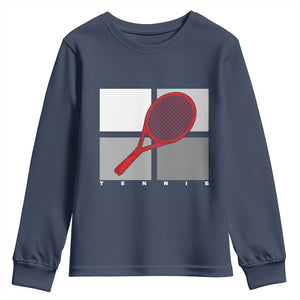 Tennis Obsession Youth Sweatshirt Vintage Sports Lover Gift TS12 Navy Print Your Wear