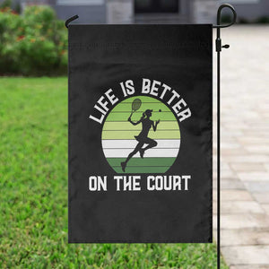 Life Is Better On The Court Garden Flag Vintage Retro Tennis Girl Gift TS12 Print Your Wear