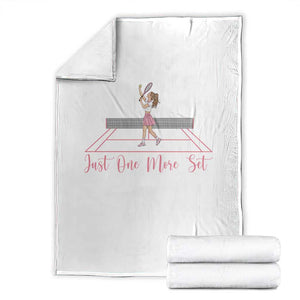 Just One More Set Throw Blanket Funny Tennis Player Gift For Women TS12 White Print Your Wear