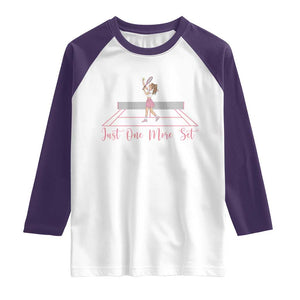Just One More Set Raglan Shirt Funny Tennis Player Gift For Women TS12 White Purple Print Your Wear
