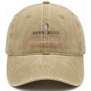 Just One More Set Washed Cotton Baseball Cap Funny Tennis Player Gift For Women TS12 Print Your Wear