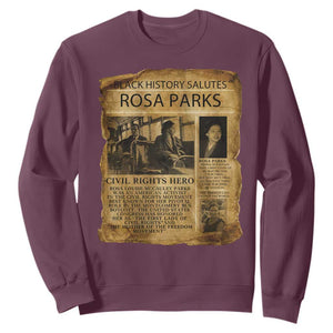 Rosa Parks Sweatshirt Female Empowerment History Gift TS12 Maroon Print Your Wear