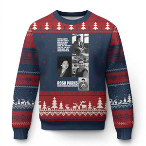 Rosa Parks Ugly Christmas Sweater Strong Black Woman Leader TS12 Navy Red Print Your Wear