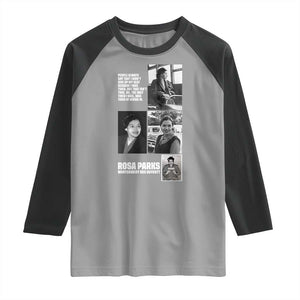 Rosa Parks Raglan Shirt Strong Black Woman Leader TS12 Sport Gray Black Print Your Wear