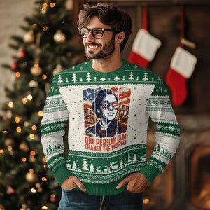 Rosa Parks Civil Rights Legacy Ugly Christmas Sweater One Person Can Change The World TS12 Beige Green Print Your Wear
