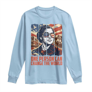 Rosa Parks Civil Rights Legacy Long Sleeve Shirt One Person Can Change The World TS12 Light Blue Print Your Wear