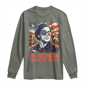 Rosa Parks Civil Rights Legacy Long Sleeve Shirt One Person Can Change The World TS12 Military Green Print Your Wear