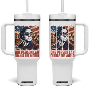 Rosa Parks Civil Rights Legacy Tumbler With Handle One Person Can Change The World TS12 One Size: 40 oz White Print Your Wear