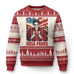 Nah Rosa Parks Ugly Christmas Sweater Black History Month Gift TS12 Beige Red Print Your Wear