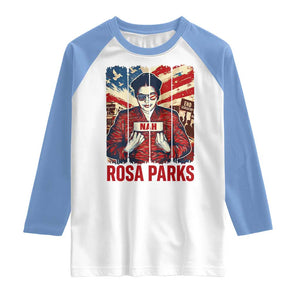 Nah Rosa Parks Raglan Shirt Black History Month Gift TS12 White Carolina Blue Print Your Wear