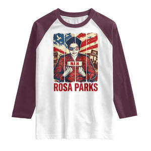 Nah Rosa Parks Raglan Shirt Black History Month Gift TS12 White Maroon Print Your Wear