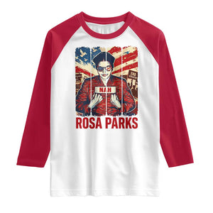 Nah Rosa Parks Raglan Shirt Black History Month Gift TS12 White Red Print Your Wear