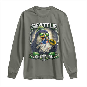 Seattle Champions Fan Pride Long Sleeve Shirt Football Fan Gift TS12 Military Green Print Your Wear