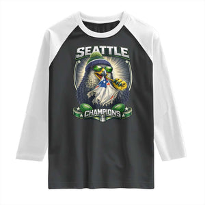 Seattle Champions Fan Pride Raglan Shirt Football Fan Gift TS12 Black White Print Your Wear