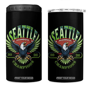Seattle Champions Fan Pride 4 in 1 Can Cooler Tumbler Gift For Football Lovers TS12 One Size: 16 oz Black Print Your Wear
