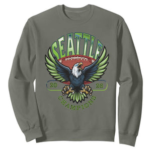 Seattle Champions Fan Pride Sweatshirt Gift For Football Lovers TS12 Military Green Print Your Wear