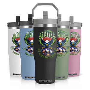 Funny Champion Seattle Dominates New England Flip Straw Tumbler 12s Fan Pride TS12 Print Your Wear