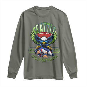 Funny Champion Seattle Dominates New England Long Sleeve Shirt 12s Fan Pride TS12 Military Green Print Your Wear