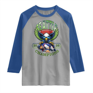 Funny Champion Seattle Dominates New England Raglan Shirt 12s Fan Pride TS12 Sport Gray Royal Print Your Wear