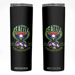 Funny Champion Seattle Dominates New England Skinny Tumbler 12s Fan Pride TS12 Black Print Your Wear