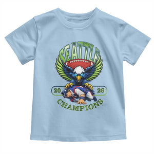 Funny Champion Seattle Dominates New England Toddler T Shirt 12s Fan Pride TS12 Light Blue Print Your Wear