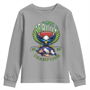 Funny Champion Seattle Dominates New England Youth Sweatshirt 12s Fan Pride TS12 Sport Gray Print Your Wear