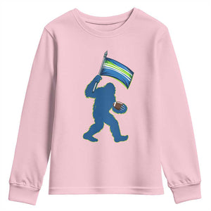 Bigfoot Seattle Sports Fan Youth Sweatshirt Sasquatch 12s Pride Gift TS12 Light Pink Print Your Wear