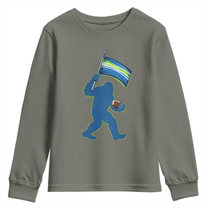 Bigfoot Seattle Sports Fan Youth Sweatshirt Sasquatch 12s Pride Gift TS12 Military Green Print Your Wear