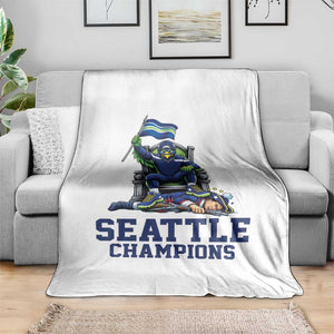 Funny Seattle Clobbers New England Throw Blanket Football Game Day TS12 Print Your Wear