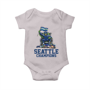 Funny Seattle Clobbers New England Baby Onesie Football Game Day TS12 Ice Gray Print Your Wear
