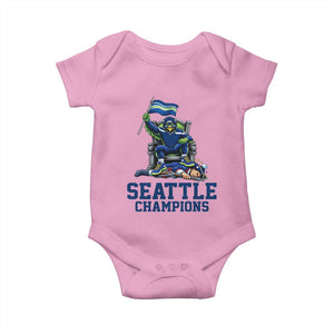 Funny Seattle Clobbers New England Baby Onesie Football Game Day TS12 Light Pink Print Your Wear