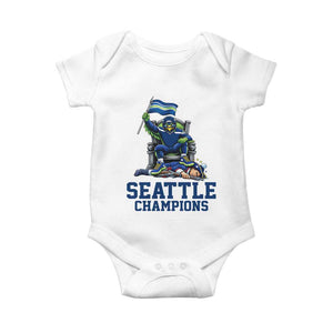 Funny Seattle Clobbers New England Baby Onesie Football Game Day TS12 White Print Your Wear