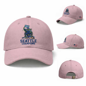Funny Seattle Clobbers New England Baseball Cap Football Game Day TS12 Baseball Cap Universal Fit Light Pink Print Your Wear
