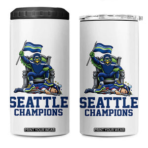 Funny Seattle Clobbers New England 4 in 1 Can Cooler Tumbler Football Game Day TS12 One Size: 16 oz White Print Your Wear