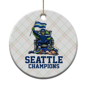 Funny Seattle Clobbers New England Ceramic Ornament Football Game Day TS12 1pc Christmas Plaid Print Your Wear