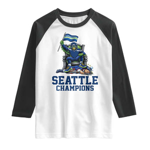 Funny Seattle Clobbers New England Raglan Shirt Football Game Day TS12 White Black Print Your Wear