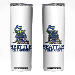 Funny Seattle Clobbers New England Skinny Tumbler Football Game Day TS12 White Print Your Wear
