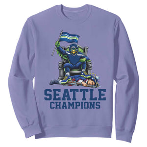Funny Seattle Clobbers New England Sweatshirt Football Game Day TS12 Violet Print Your Wear