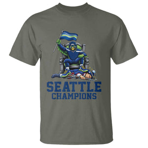 Funny Seattle Clobbers New England T Shirt Football Game Day TS12 Military Green Print Your Wear