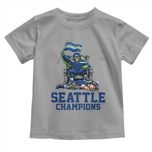 Funny Seattle Clobbers New England Toddler T Shirt Football Game Day TS12 Sport Gray Print Your Wear
