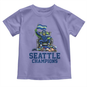 Funny Seattle Clobbers New England Toddler T Shirt Football Game Day TS12 Violet Print Your Wear