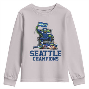 Funny Seattle Clobbers New England Youth Sweatshirt Football Game Day TS12 Ice Gray Print Your Wear