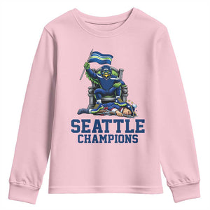 Funny Seattle Clobbers New England Youth Sweatshirt Football Game Day TS12 Light Pink Print Your Wear