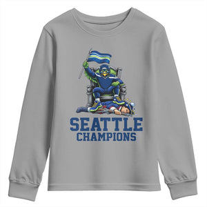 Funny Seattle Clobbers New England Youth Sweatshirt Football Game Day TS12 Sport Gray Print Your Wear