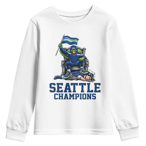 Funny Seattle Clobbers New England Youth Sweatshirt Football Game Day TS12 White Print Your Wear